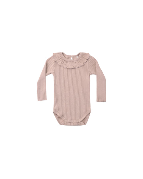 Rylee + Cru Ruffle Collar Bodysuit ~ Rosewood