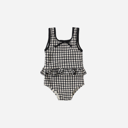 Rylee & Cru Skirted One-Piece ~ Black Gingham