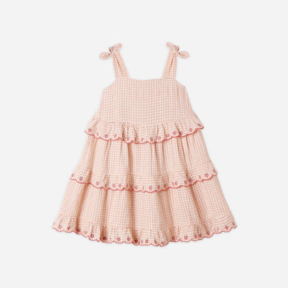Rylee + Cru Ruffled Swing Dress ~ Petal Gingham