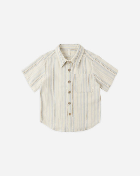 Rylee & Cru Collared Short Sleeve Shirt Sea Stripe