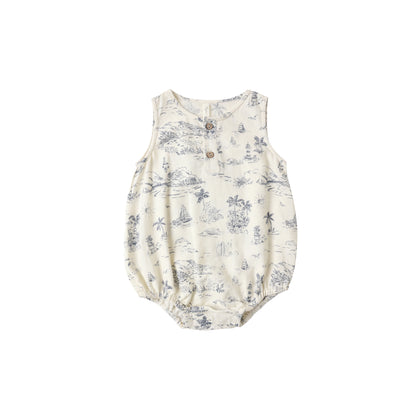 Rylee & Cru Beau Romper ~ Ocean Toile