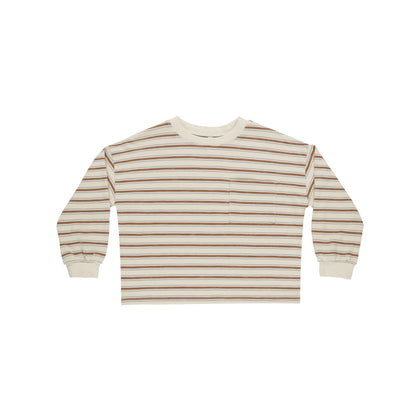 Rylee & Cru Relaxed Long Sleeve Tee ~ Saddle Stripe