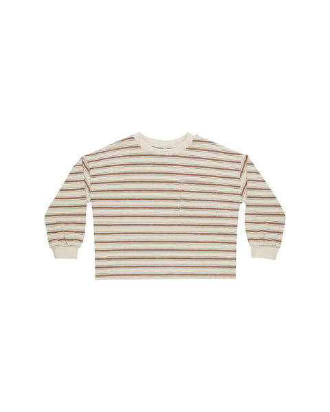 Rylee & Cru Relaxed Long Sleeve Tee ~ Saddle Stripe