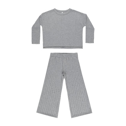 Rylee & Cru Cozy Rib Knit Set ~ Dusty Blue