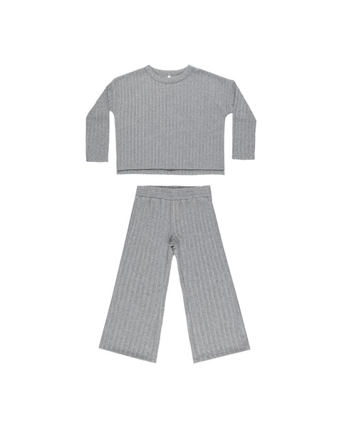 Rylee & Cru Cozy Rib Knit Set ~ Dusty Blue