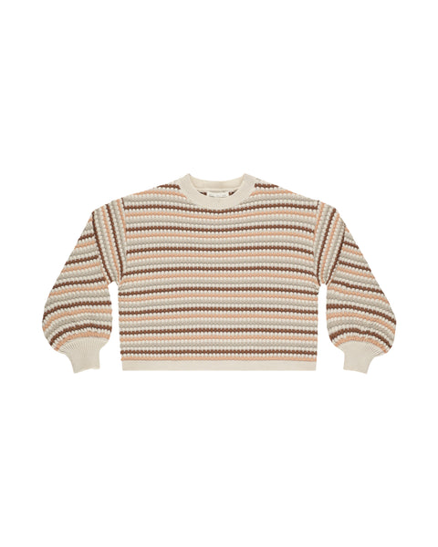 Rylee + Cru Boxy Crop Sweater ~ Honeycomb Stripe