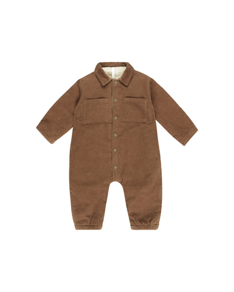 Rylee & Cru Cord Baby Jumpsuit ~ Saddle