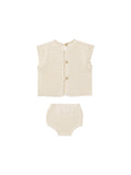 Rylee + Cru Scallop Knit Baby Set ~ Natural