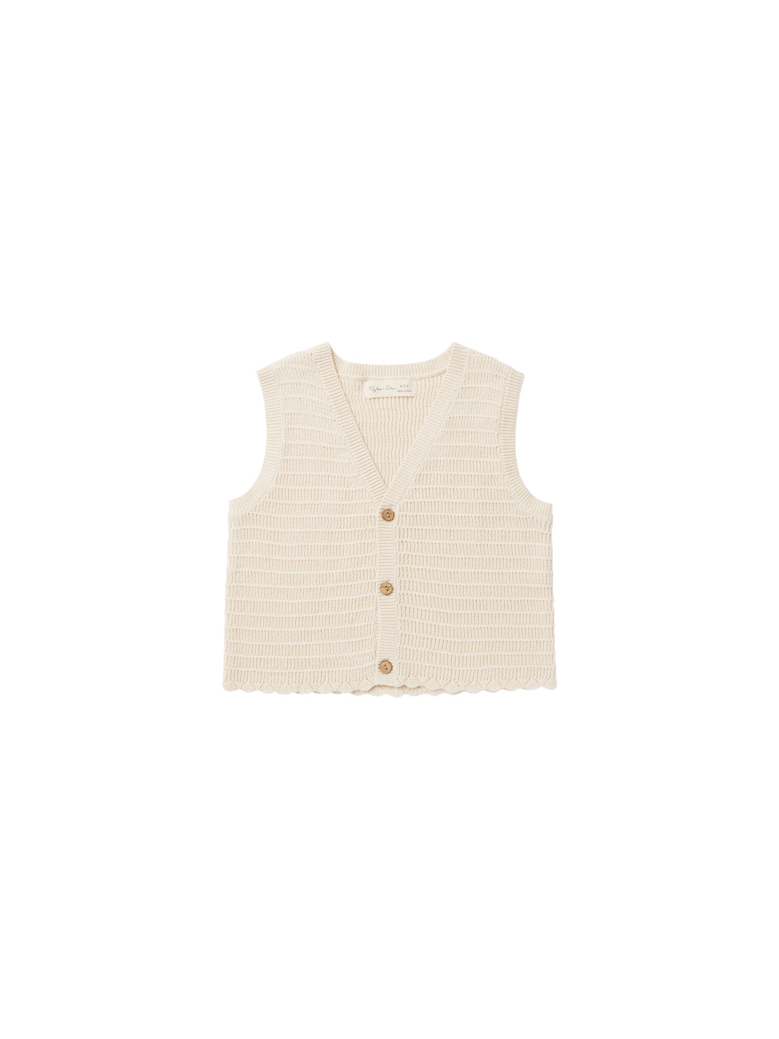 Rylee + Cru Knit Vest ~ Natural | Wee Mondine
