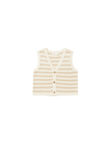 Rylee + Cru Knit Vest ~ Sand Stripe