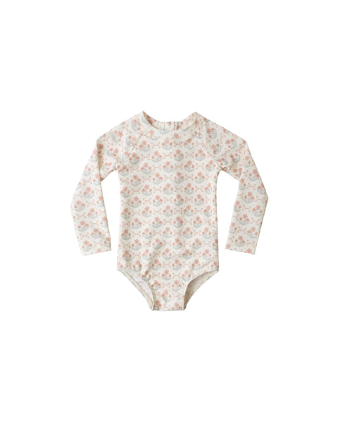 Rylee + Cru Delphine Rashguard One-Piece ~ Blossom
