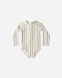 Rylee + Cru Delphine Rashguard One-piece ~ Valencia Stripe