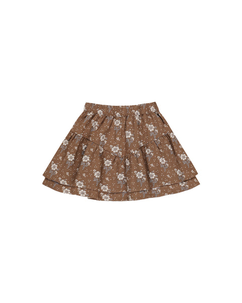 Rylee + Cru Smocked V Mini Skirt ~ Autumn Rose