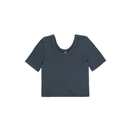 Rylee & Cru Scallop Tee ~ Indigo