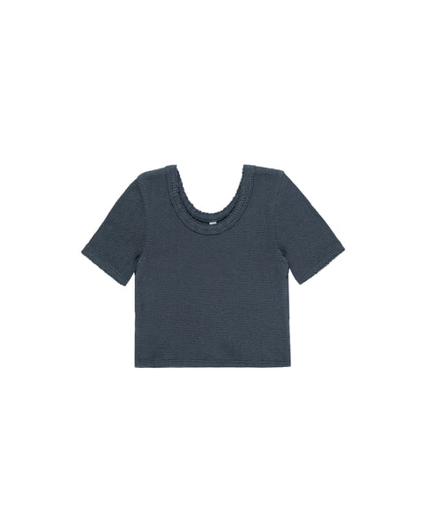 Rylee & Cru Scallop Tee ~ Indigo