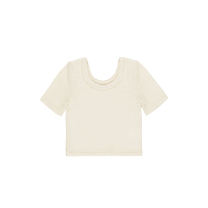 Rylee & Cru Scallop Tee ~ Natural