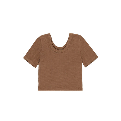 Rylee & Cru Scallop Tee ~ Saddle