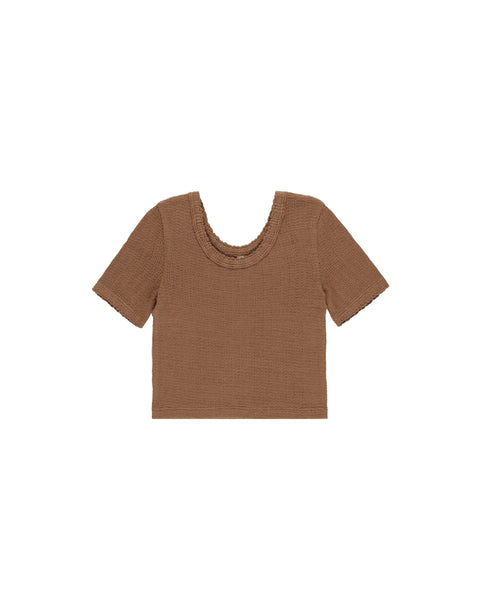 Rylee & Cru Scallop Tee ~ Saddle