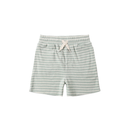 Rylee + Cru Terry Boys Short ~ Seafoam Stripe