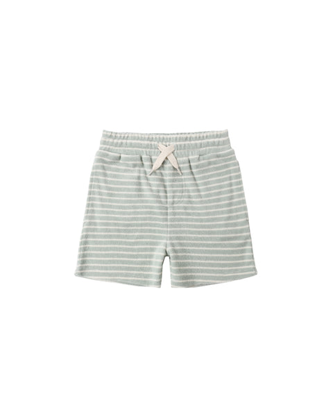 Rylee + Cru Terry Boys Short ~ Seafoam Stripe
