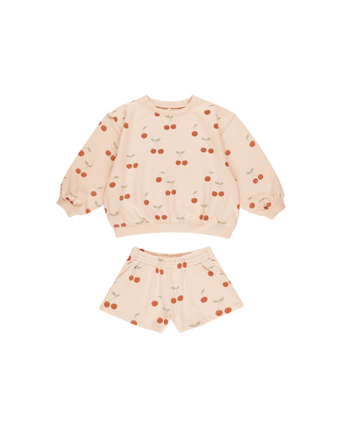 Rylee + Cru Summer Terry Set ~ Cherries