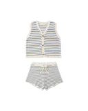 Rylee + Cru Knit Vest Set ~  Marine Stripe