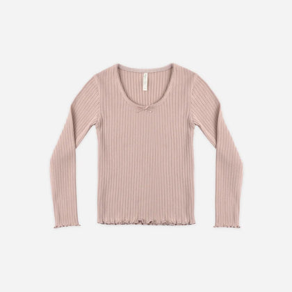 Rylee + Cru Ribbed LS ~ Rosewood