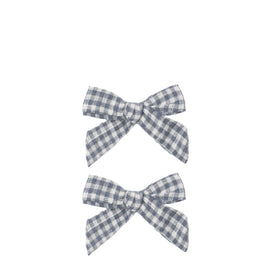 Rylee & Cru Bows Set Of 2 ~ Marine Gingham