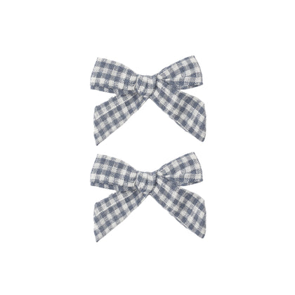 Rylee & Cru Bows Set Of 2 ~ Marine Gingham