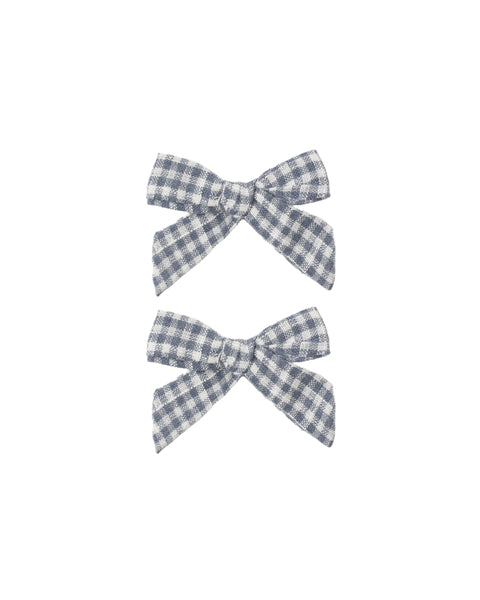 Rylee & Cru Bows Set Of 2 ~ Marine Gingham