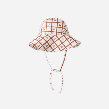 Rylee + Cru Floppy Swim Hat Cherry Check
