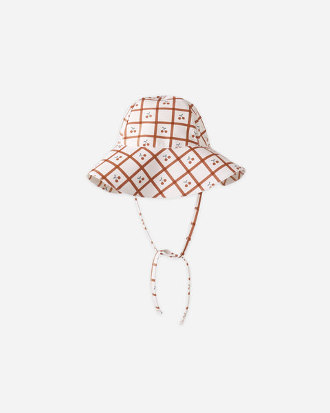 Rylee + Cru Floppy Swim Hat Cherry Check