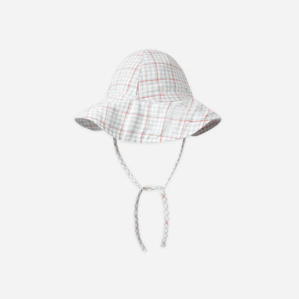 Rylee + Cru Floppy Sun Hat Light Blue Plaid