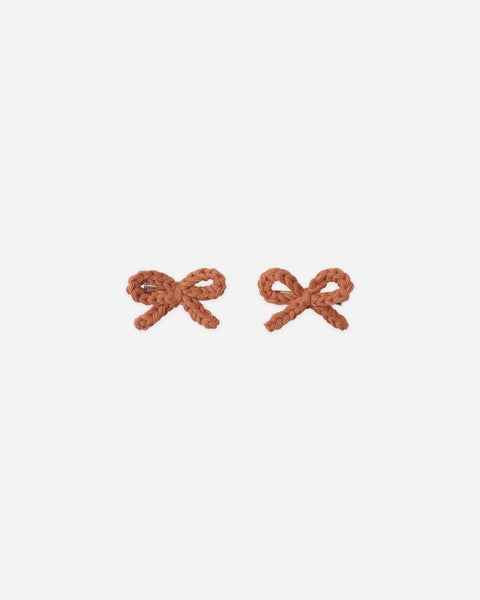 Rylee & Cru Crochet Bow Clip ~ Poppy