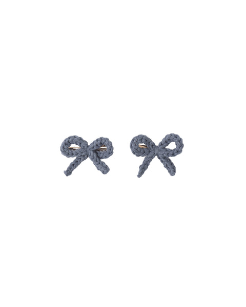 Rylee & Cru Crochet Bow Clip ~ Marine