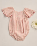Rylee + Cru Roxy Romper ~ Petal Gingham