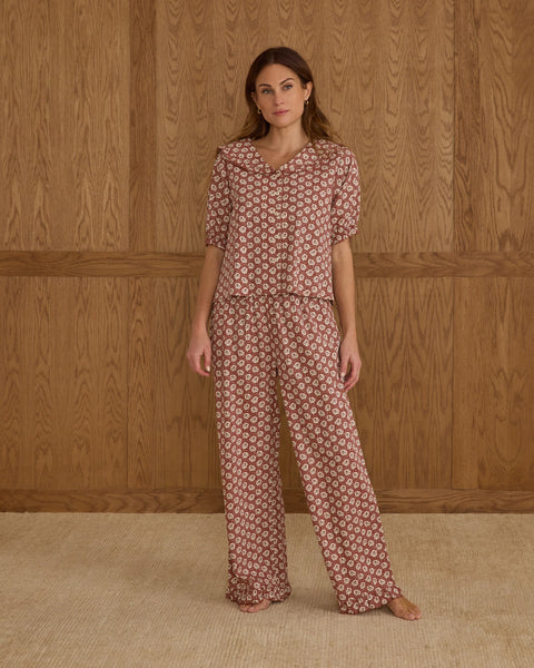 Rylee & Cru Women Ruffle Pajamas ~ Ruby Fleur
