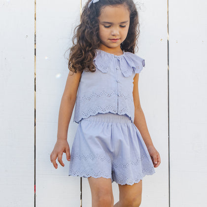 Rylee + Cru Remi Blouse ~ Periwinkle