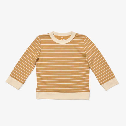 Oso & Me Remy Baby Sweatshirt ~ Carmel French Stripe