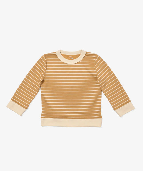 Oso & Me Remy Baby Sweatshirt ~ Carmel French Stripe