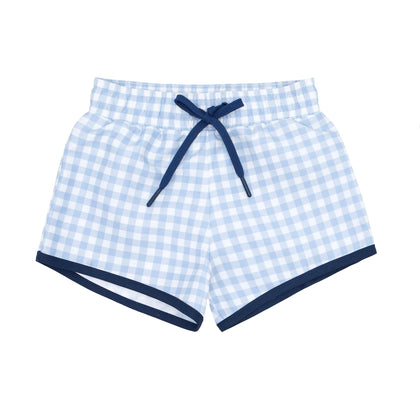 Minnow Boys Gingham Boardie ~ Oasis Blue