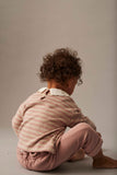 Cozmo Soft Stripes Knit Baby Collar Sweater ~ Silver Pink