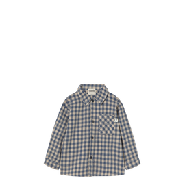 Cozmo Gingham Flannel Baby Shirt ~ Stone