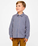 Oso & Me Jeffie Shirt  ~ Marine Tiny Check