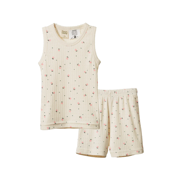 Nature Baby Pointelle Singlet Pyjama Set ~ Posey