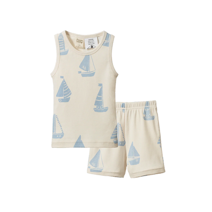 Nature Baby Singlet Pyjama Set ~ Regatta Blue