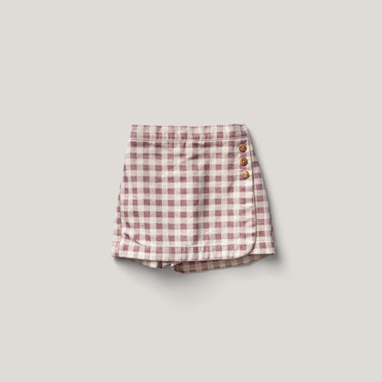 Soor Ploom Olive Skort ~ Gingham Print, Zinnia