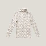 Soor Ploom Snap Turtleneck ~ Trellis Print, Powder
