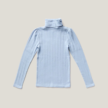 Soor Ploom Pouf Turtleneck ~ Talc Pointelle