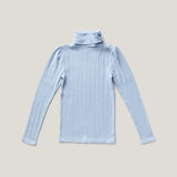 Soor Ploom Pouf Turtleneck ~ Talc Pointelle